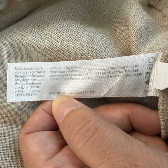 Eileen Fisher Women’s Size Small 100% Organic Linen Cropped Pants - Picture 6 of 8